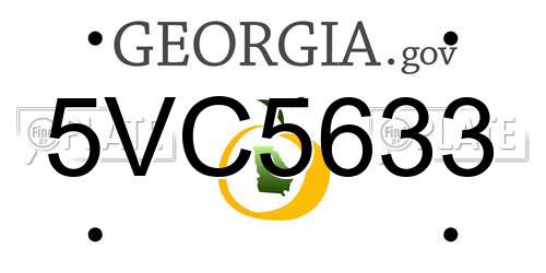 5VC5633 Georgia License Plate