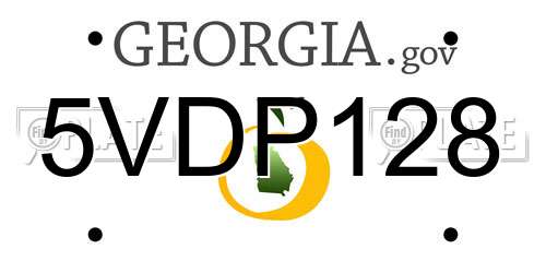 5VDP128 Georgia License Plate