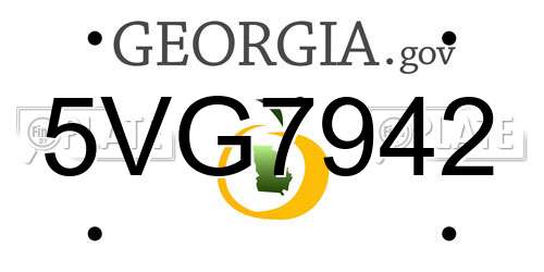 5VG7942 Georgia License Plate