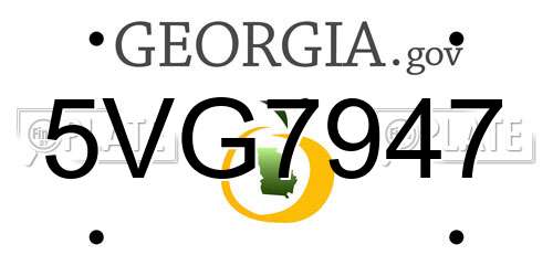 5VG7947 Georgia License Plate