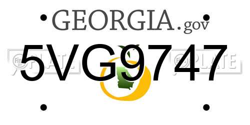 5VG9747 Georgia License Plate