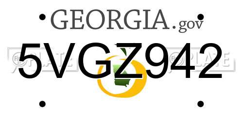 5VGZ942 Georgia License Plate