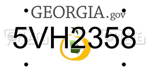 5VH2358 Georgia License Plate