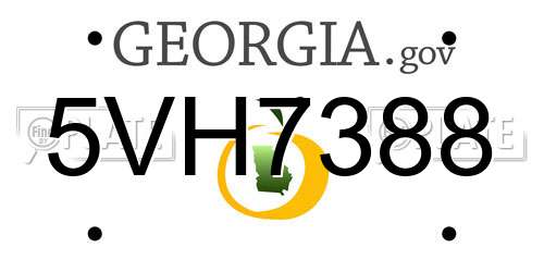 5VH7388 Georgia License Plate