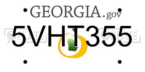 5VHT355 Georgia License Plate