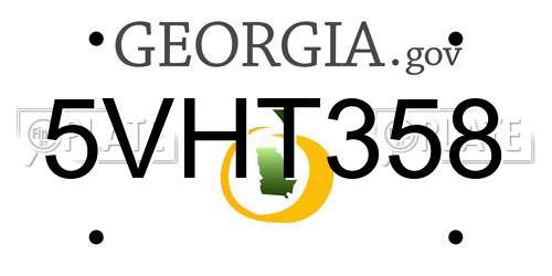 5VHT358 Georgia License Plate