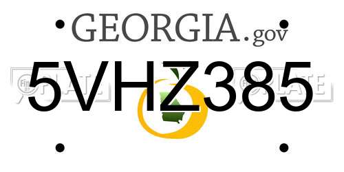 5VHZ385 Georgia License Plate