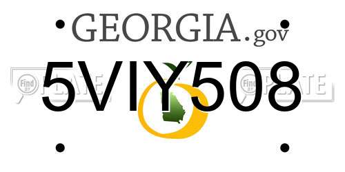 5VIY508 Georgia License Plate