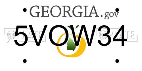 5VOW34 Georgia License Plate