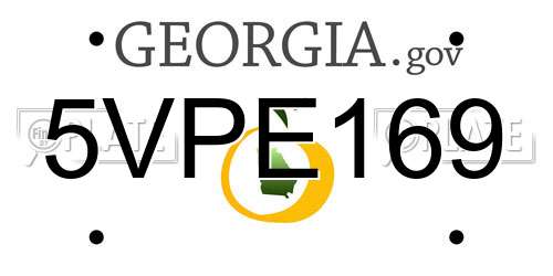 5VPE169 Georgia License Plate