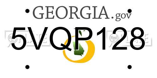 5VQP128 Georgia License Plate