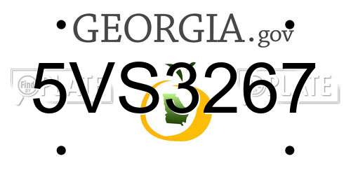 5VS3267 Georgia License Plate
