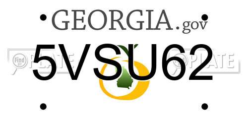 5VSU62 Georgia License Plate