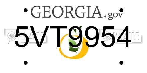 5VT9954 Georgia License Plate