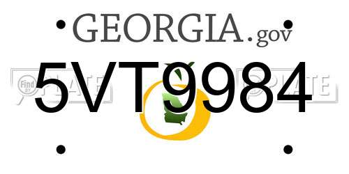 5VT9984 Georgia License Plate