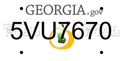 5VU7670 Georgia License Plate