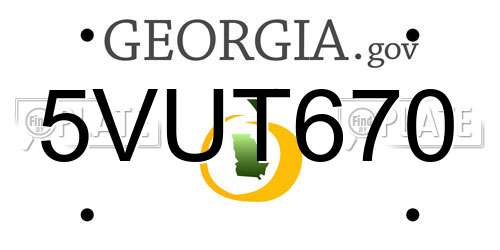 5VUT670 Georgia License Plate