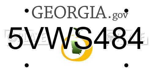 5VWS484 Georgia License Plate