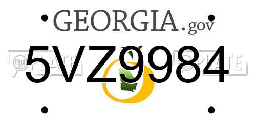 5VZ9984 Georgia License Plate