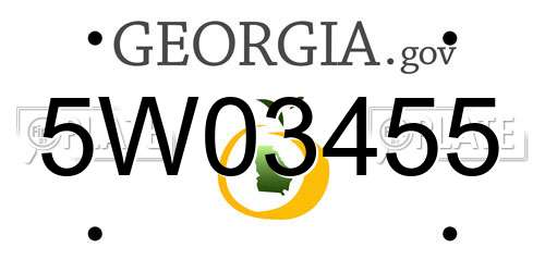 5W03455 Georgia License Plate