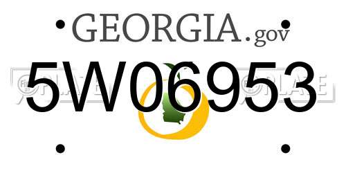 5W06953 Georgia License Plate