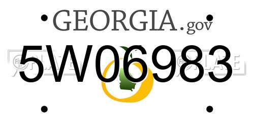 5W06983 Georgia License Plate