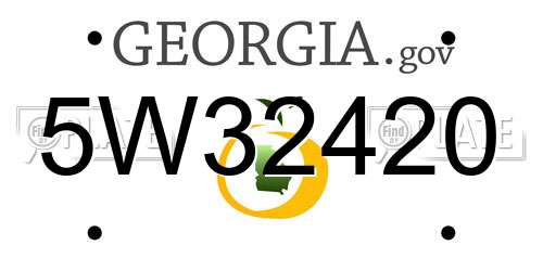 5W32420 Georgia License Plate