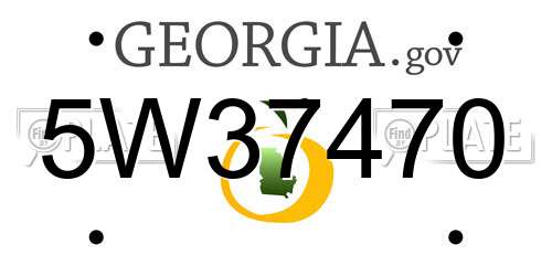 5W37470 Georgia License Plate