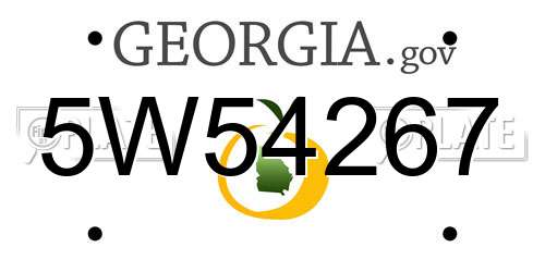 5W54267 Georgia License Plate