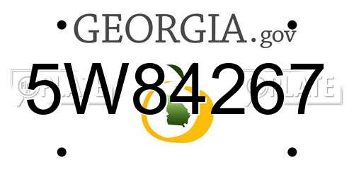 5W84267 Georgia License Plate