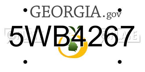 5WB4267 Georgia License Plate