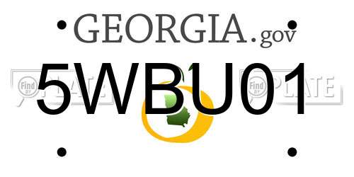 5WBU01 Georgia License Plate