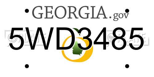 5WD3485 Georgia License Plate