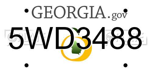 5WD3488 Georgia License Plate