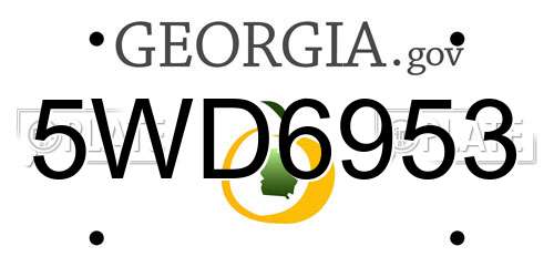 5WD6953 Georgia License Plate