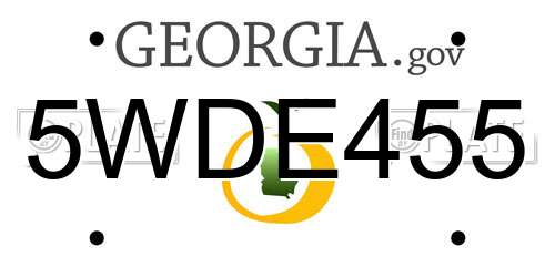 5WDE455 Georgia License Plate