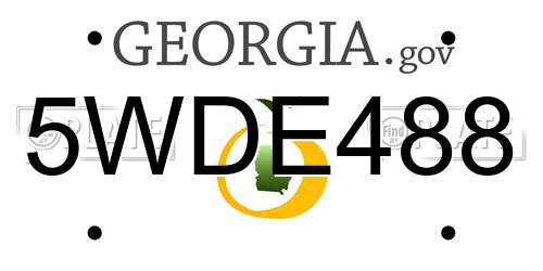 5WDE488 Georgia License Plate