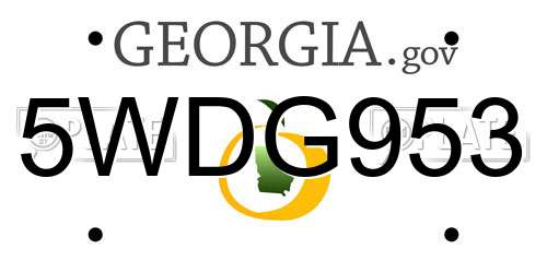 5WDG953 Georgia License Plate