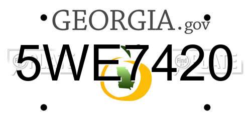 5WE7420 Georgia License Plate