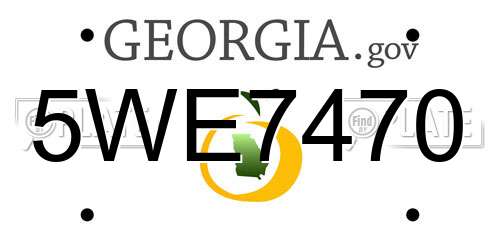 5WE7470 Georgia License Plate