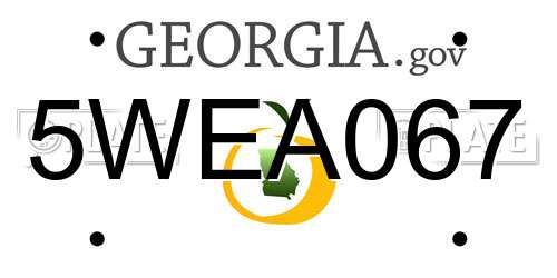 5WEA067 Georgia License Plate