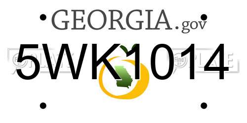 5WK1014 Georgia License Plate