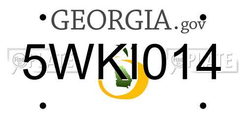 5WKI014 Georgia License Plate