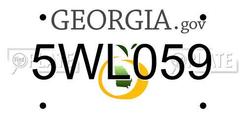 5WL059 Georgia License Plate