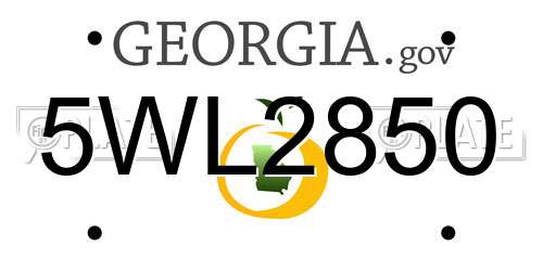 5WL2850 Georgia License Plate
