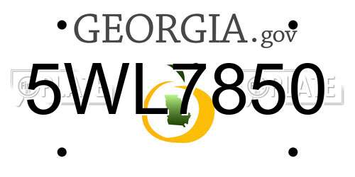 5WL7850 Georgia License Plate