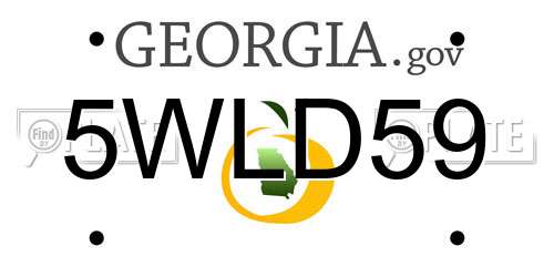 5WLD59 Georgia License Plate