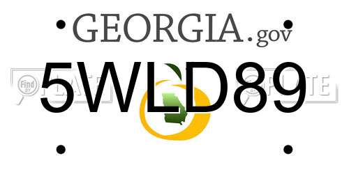 5WLD89 Georgia License Plate