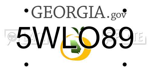 5WLO89 Georgia License Plate