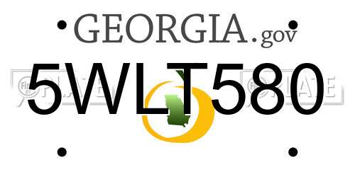 5WLT580 Georgia License Plate